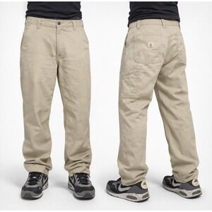 Carhartt Rugged Flex Relaxed Fit Cotton Blend Beige Work Pants 36x32